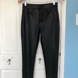 Black faux leather leggings